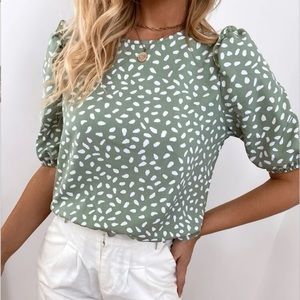 SHEIN VCAY All Over Print Blouse